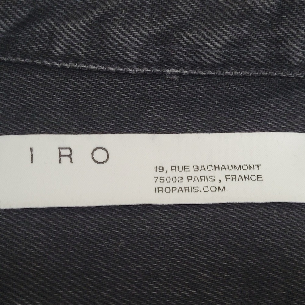 🧥IRO ROEL Shacket Men's L Denim Shirt Jacket Overshirt Black Grunge Streetwear - Picture 8 of 16